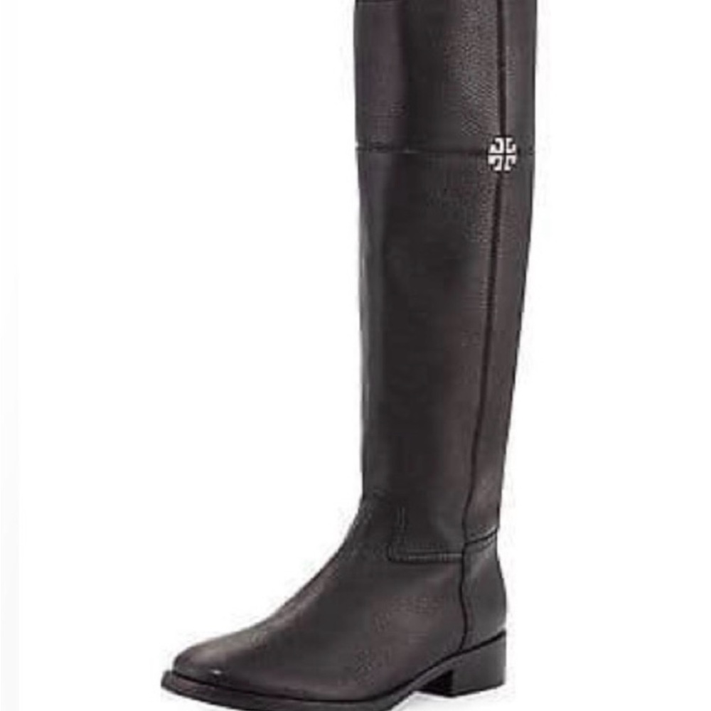 Gorgeous Tory Burch Jolie Black Tumbled Leather Riding Boot 9 -Worn Once